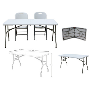 Outdoor Folding Table Stall Table Household Simple Dining Table and Chair Blow Molding Folding Table Night Market Plastic Portable Long Table