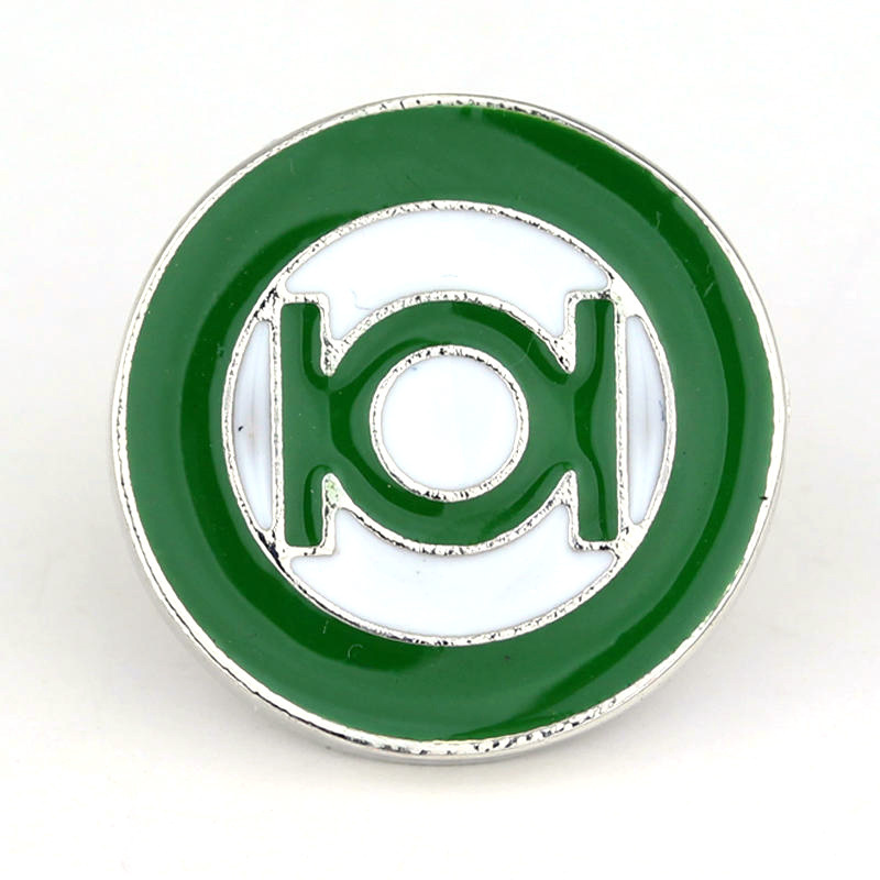 American TV Surrounding Green Lantern Logo Oil Dropping Alloy Brooch Cartoon Creative Corsage Foreign Trade New in stock
