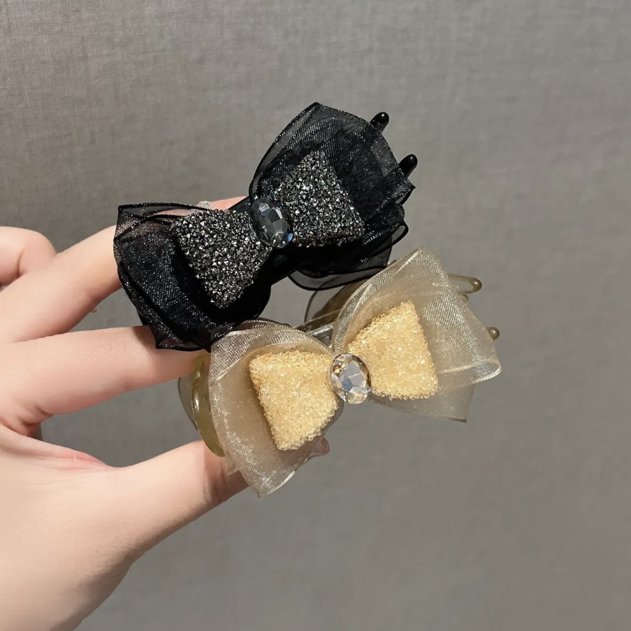 Pince à cheveux en forme de boule élégante et légère, pince à cheveux en maille double face, pince à tête sphérique de tempérament doux, pince fixe pour queue de cheval haute_voghion.com