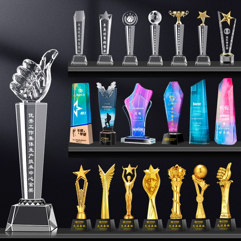 Кристальная металлическая медаль из смолы в форме пятиконечной звезды, индивидуальный заказ для компании, ежегодное собрание, награда для выдающегося сотрудника, производитель на заказ