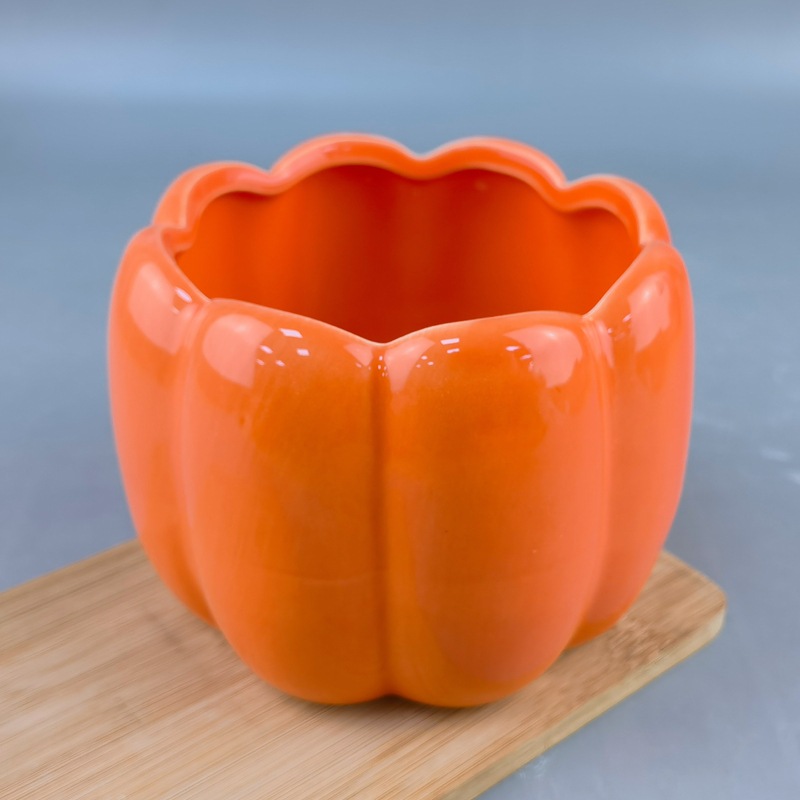 Creativo modelo de calabaza de cerámica Halloween calabaza adornos accesorios de decoración accesorios de festival de cosecha galvanizado calabaza frasco