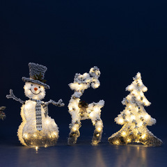 国境を越えたアマゾンクリスマス鉄芸発光装飾品植毛130cmヘラジカ雪だるま祭り道具