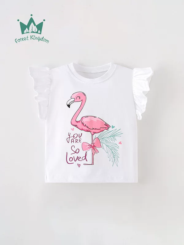 Summer children's cotton cartoon T-shirt for leisure, with short sleeve, European style, children's clothing