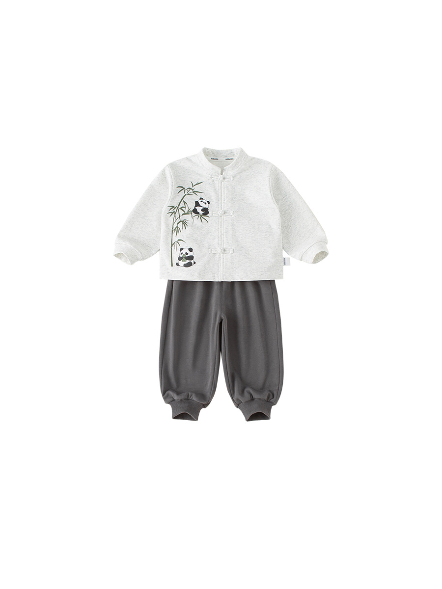 Yubao ropa infantil para niños set de ropa de primavera nuevo estilo de niños estilo chino panda chaqueta nuevo set de dos piezas