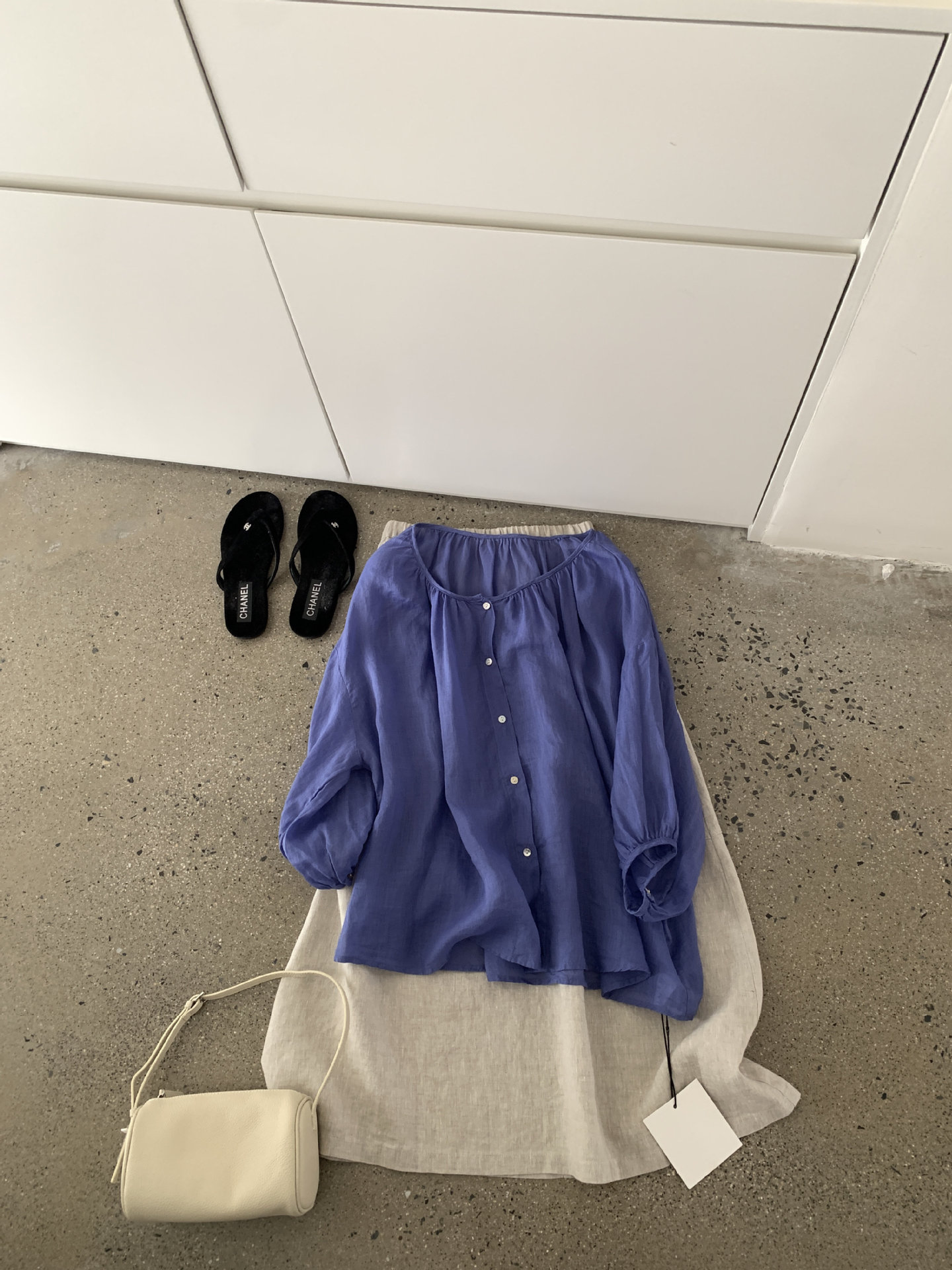 Áo sơ mi nữ linen tay lỡ phong cách Pháp i miss 2026 — xanh đậm, màu trắng, Bột cam, Vàng nhạtcolor chi tiết 30