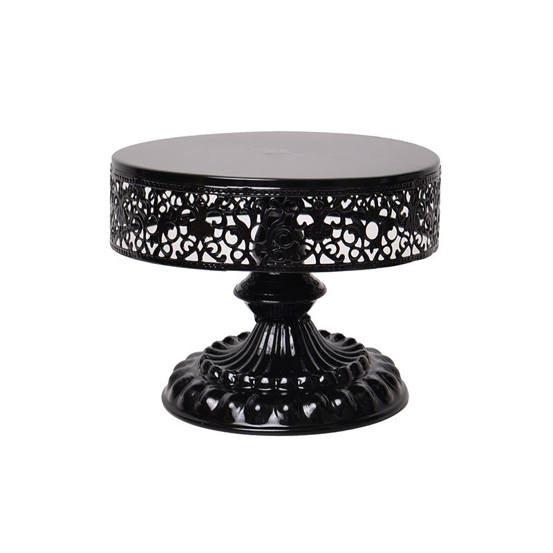 Decoración de Mesa de la boda de estilo europeo apoyos Pastel redondo Placa de hierro de alta pierna estante de la torta plato de fruta bandeja de postre image 8