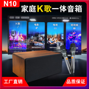 Home Ktv Audio Set Connected to Tv Singing Card All-In-One Home Small Bluetooth Wireless Microphone