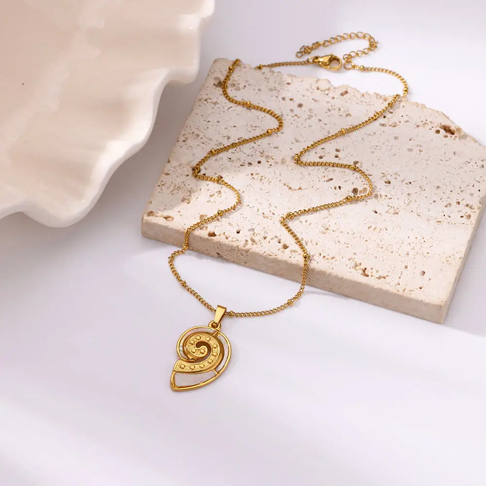 cable chain Chain Type PVD Coated Real Gold Plated Tortoise Starfish Conch 304 Stainless Steel Vintage Style Marine Style Waterproof Non Tarnish 304 Stainless Steel Lobster Trigger Clasp Closure Pendant Necklace
