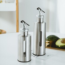 不锈钢油壶调料瓶可视控油瓶控油壶厨房调味瓶生抽酱油烤肉醋镀金