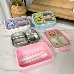 食品级304不锈钢保温饭盒学生儿童分格午餐盒上班便携餐盘便当盒