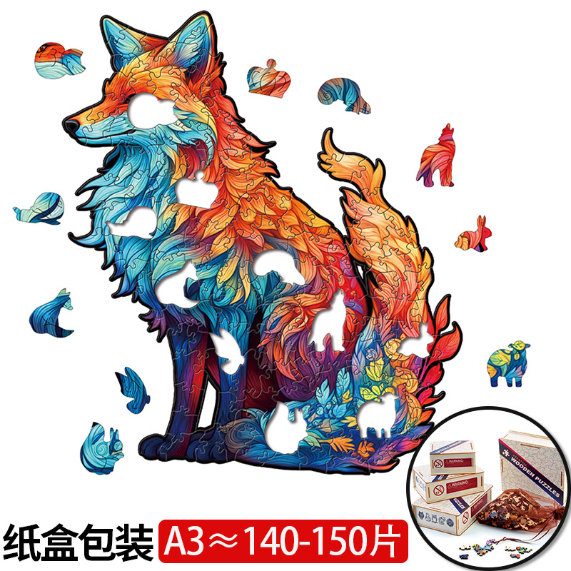  Rompecabezas 3D de madera cortado con láser, diseño de animales, juguete educativo artesanal