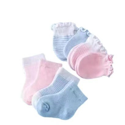 Newborn Baby Socks Baby Anti-scratch Face Gloves Cotton Socks Baby Hand and Foot Cover 0-6 Month Vapor