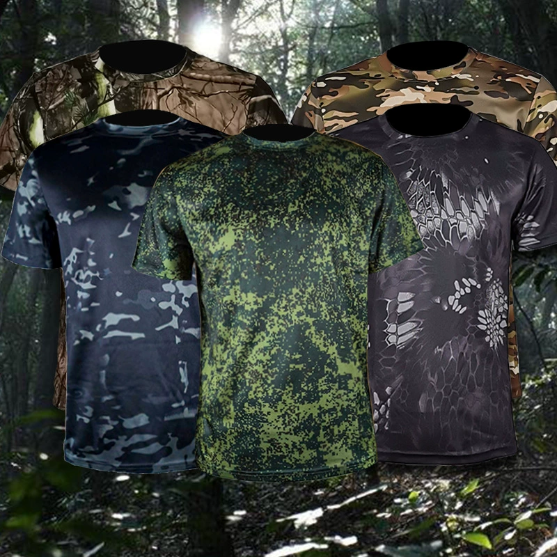 Source Factory Тактическая одежда для фитнеса, мужская летняя тренировочная футболка с короткими рукавами, камуфляжный ультралегкий Быстросохнущий эластичный Топ