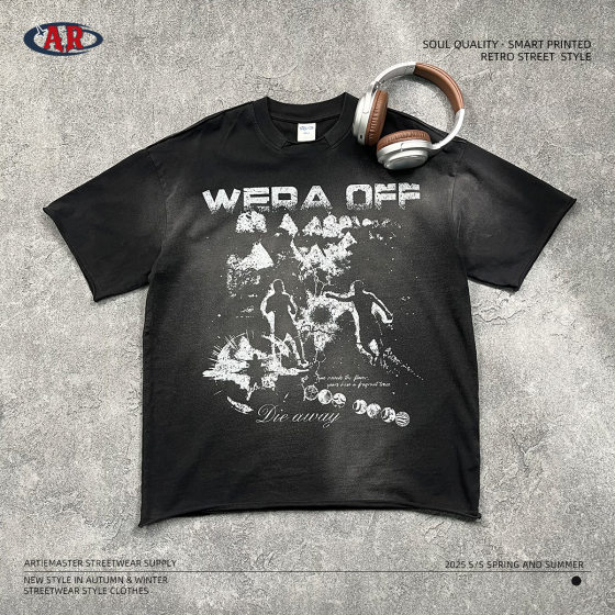 ARTIE | tide brand summer loose edge American do old dark punk street style printed cotton men's and women's t-shirts