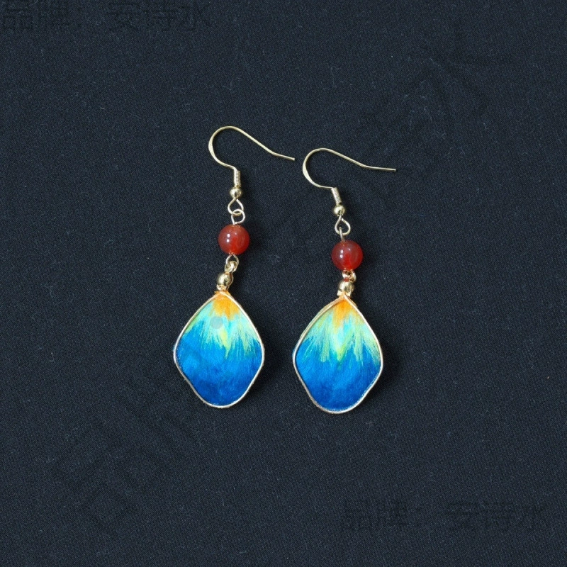 Большая коллекция бархатных цветочных сережек с отзывами, филигранных шелковых бархатных цветочных украшений, поделок нематериального культурного наследия, китайских аксессуаров для одежды ручной работы, древнего стиля.