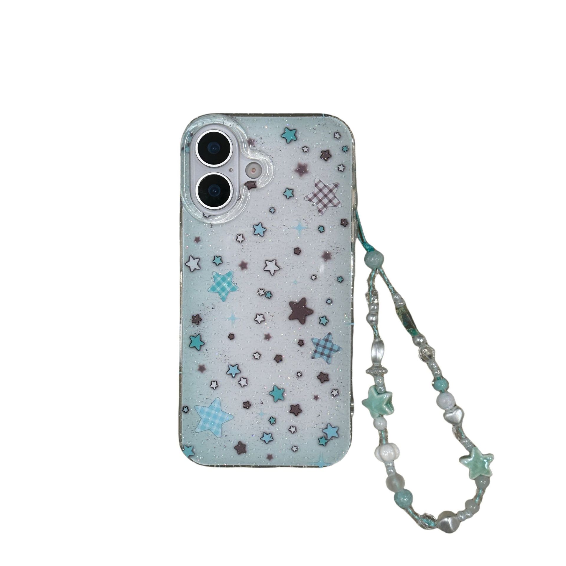 Brillante estrella de pantalla completa para Apple 15ProMax funda para teléfono móvil 16Pro cadena 14/13 pequeña fresca 16PM hembra