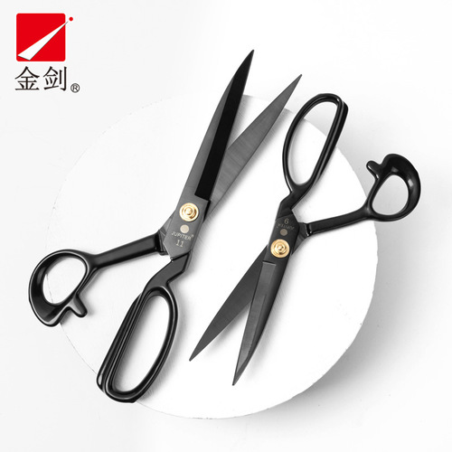 Golden Sword Tailoring Scissors, Manganese Steel Black Blade Garment Scissors, Leather Handmade Cutting Scissors, Anti-rust Sharpen Sewing Scissors