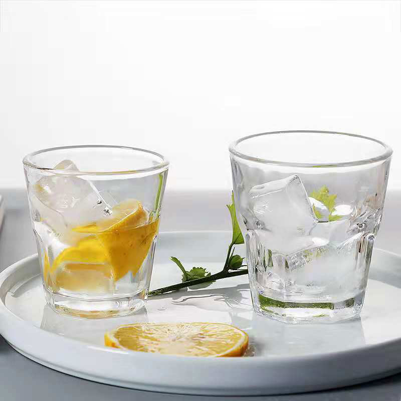 Correos gratuitos, tazas de vidrio templado, tazas de cerveza, tazas octogonales, tazas de menú resistentes al calor, tazas de whisky, tazas de licores