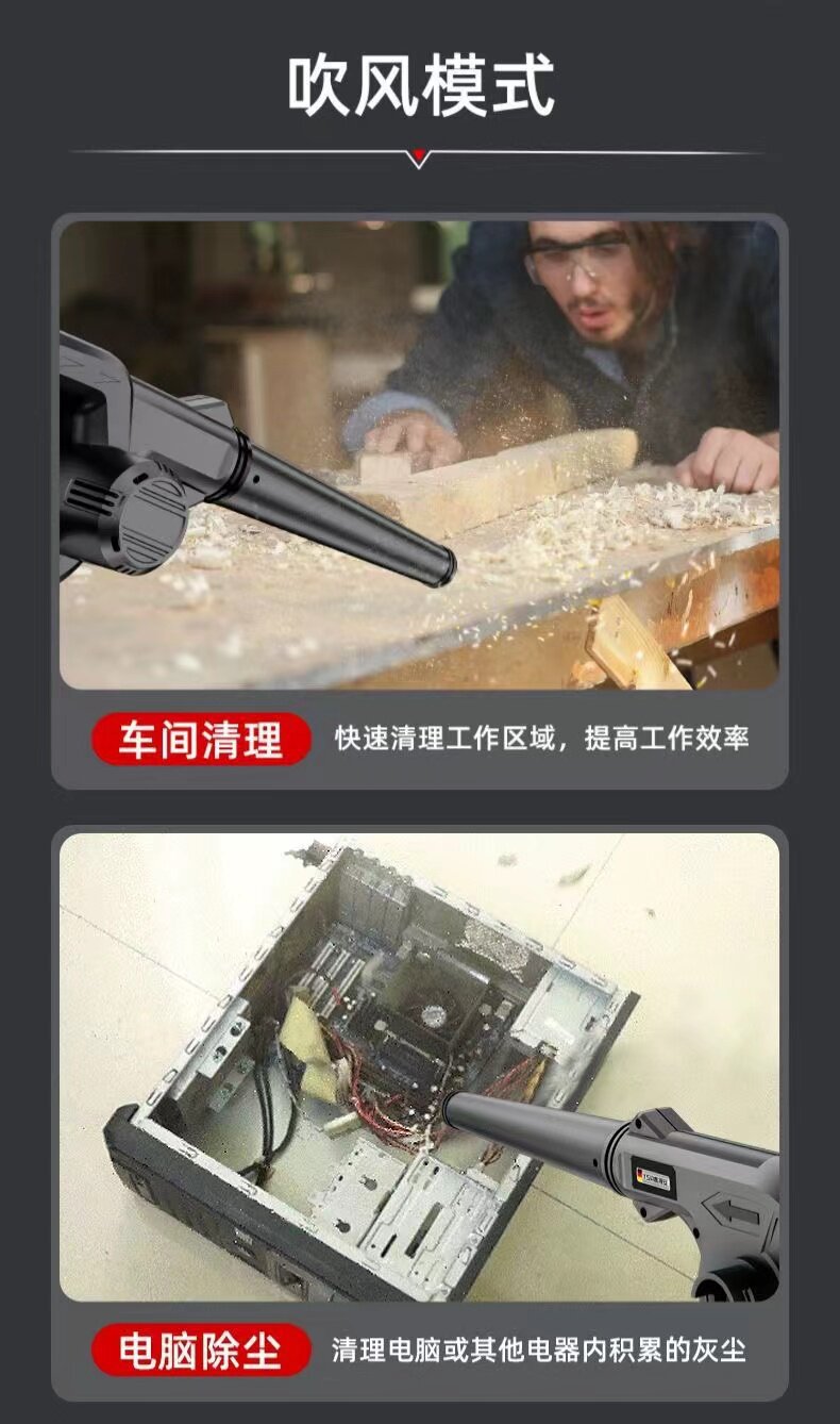Car Vacuum Cleaner with Strong Suction Power, Powerful Lithium Battery Blower, Industrial Dust and Snow Removal Tool