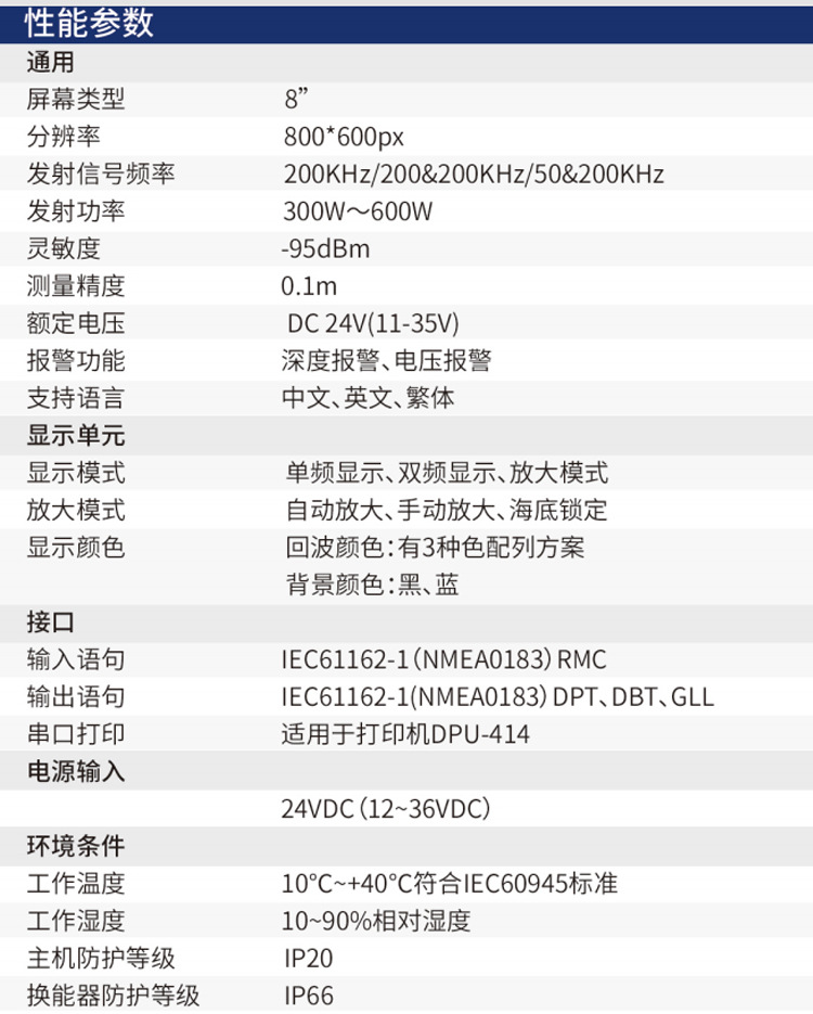 赛洋ES9000系列 船用导航测深仪 8英寸回声测深仪 船舶助航测深