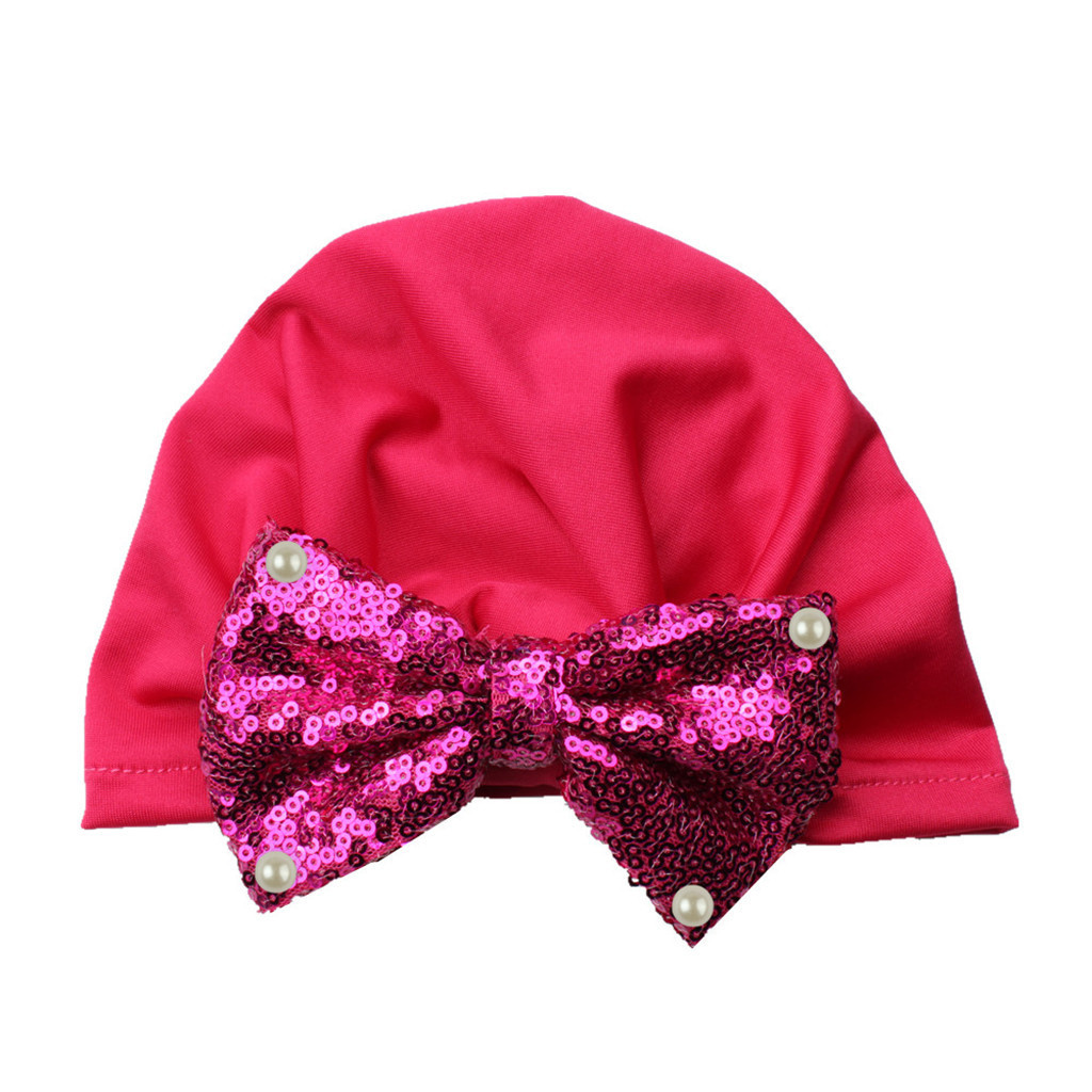 Children Unisex Simple Style Bow Knot Sequins Baby Hat display picture 10