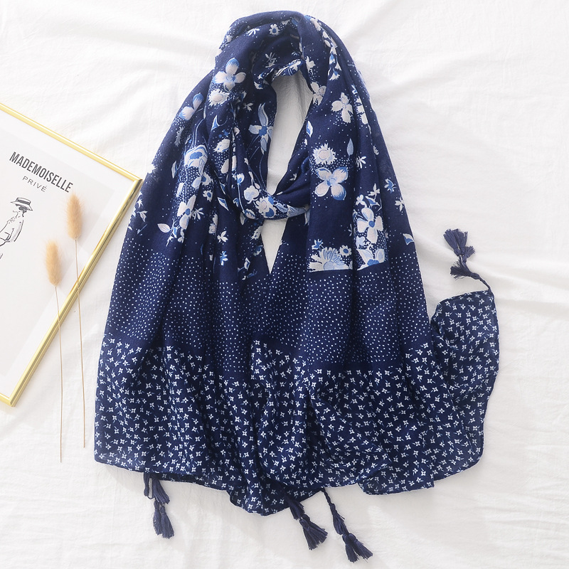 Comercio exterior europeo y americano transfronterizo Venta caliente bufanda de seda delgada primavera y verano aire acondicionado protector solar chal clásico patrón algodón y lino sensación bufanda