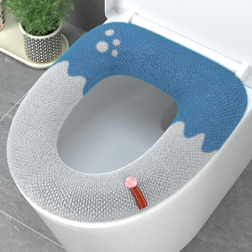 Wholesale Toilet Seat Covers Winter Thickened Cute Knitted Cartoon Handheld Toilet Seat Cushion Simple Toilet Ring Pad
