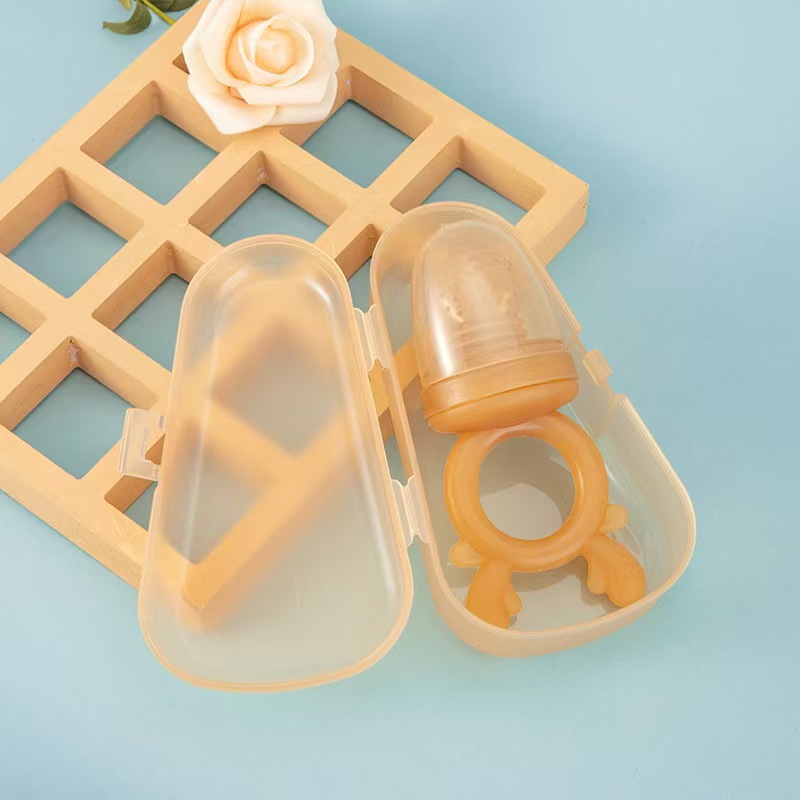 Silicone bite le frutas, verduras, alimentos suplementarios, frutas, frutas, vegetales, goma de dente de grado alimenticio para bebés, chupetas, productos para bebés al por mayor