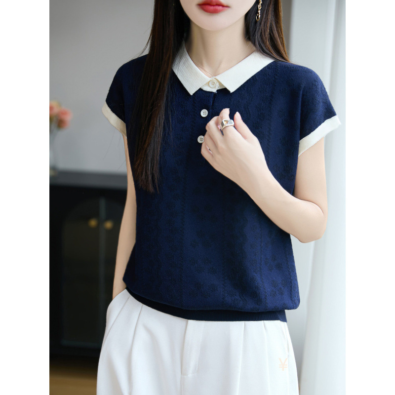Fashion 2026 Summer Japanese and Korean Casual Women's Clothing Casual Short-Sleeve Polo Collar Loose Maternity T-Shirt Direct Supply