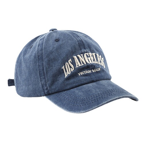 Cross-border washed cotton soft top embroidered men's and women's baseball caps outdoor American denim retro hat ins trend style