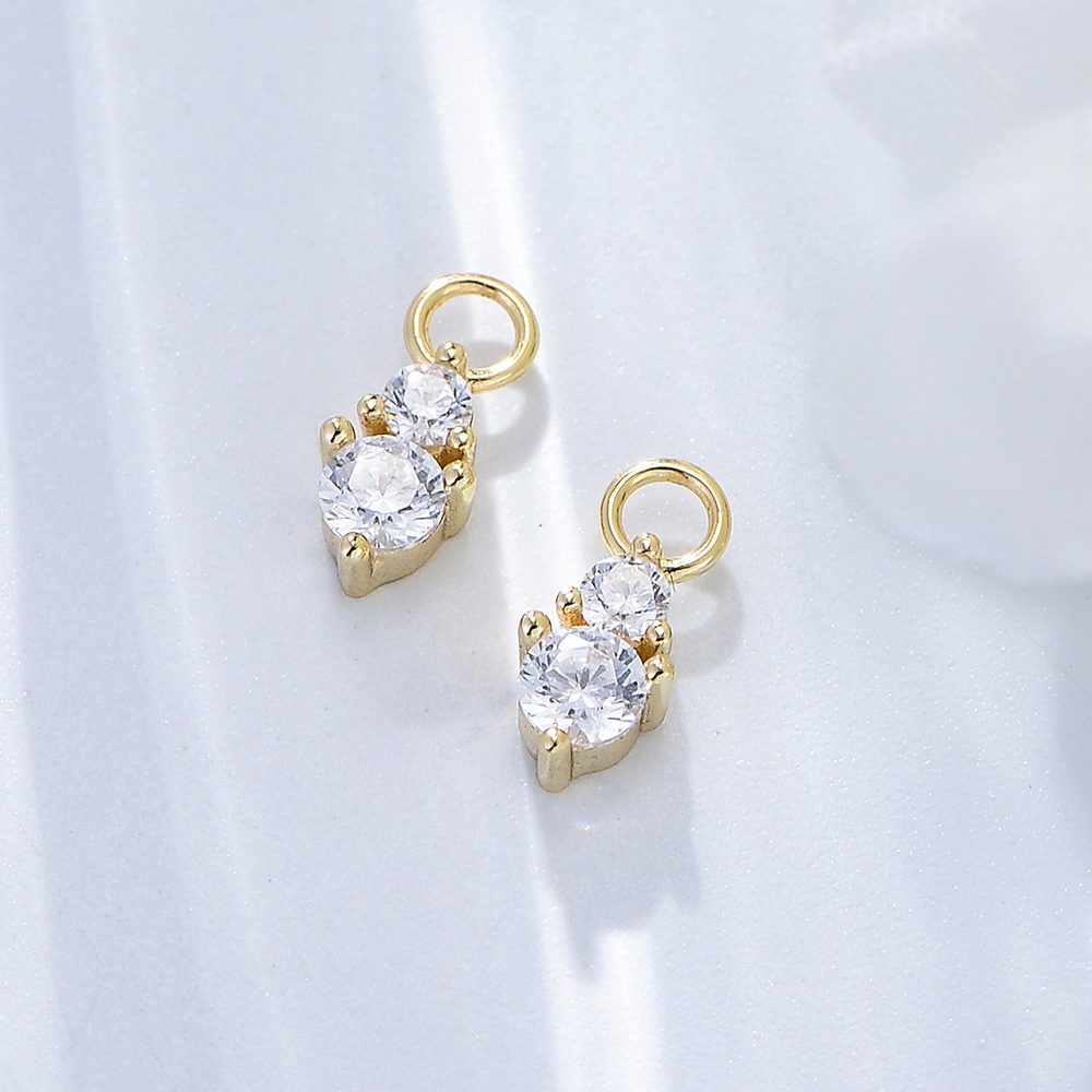 Daily Occasion 925 Sterling Silver Material Round Pattern 1 Pair 925 Sterling Silver Zircon Round Earrings