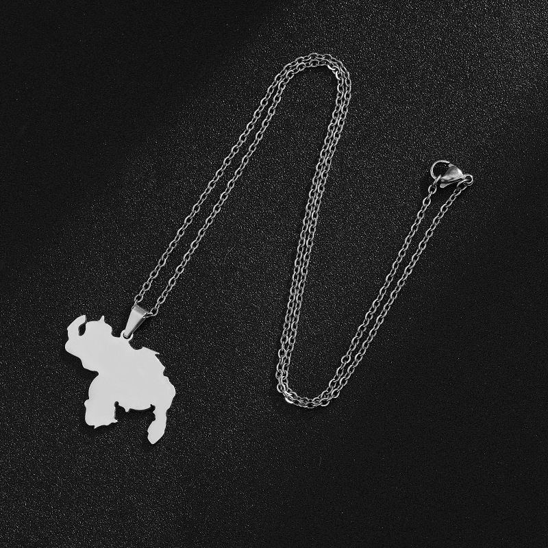 Map Pattern Simple Style Map Titanium Steel Unisex Pendant Necklace