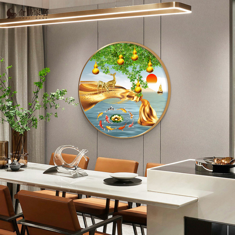 Nueve peces cuadros redondos porche pinturas decorativas lujosas pasillo fantasía pasillo comedor pinturas colgadas fondo de sofá sala de estar