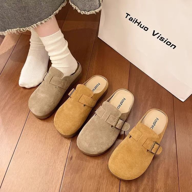 复古勃肯鞋女2025新款超火女鞋包头外穿百搭鞋子厚底一脚蹬半拖鞋|undefined