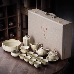 Ruyao Tea Set Set Covered Bowl Teapot Accessible Luxury Kung Fu Tea Set High-End Ceramic Teapot Tea Set Tea Cup
