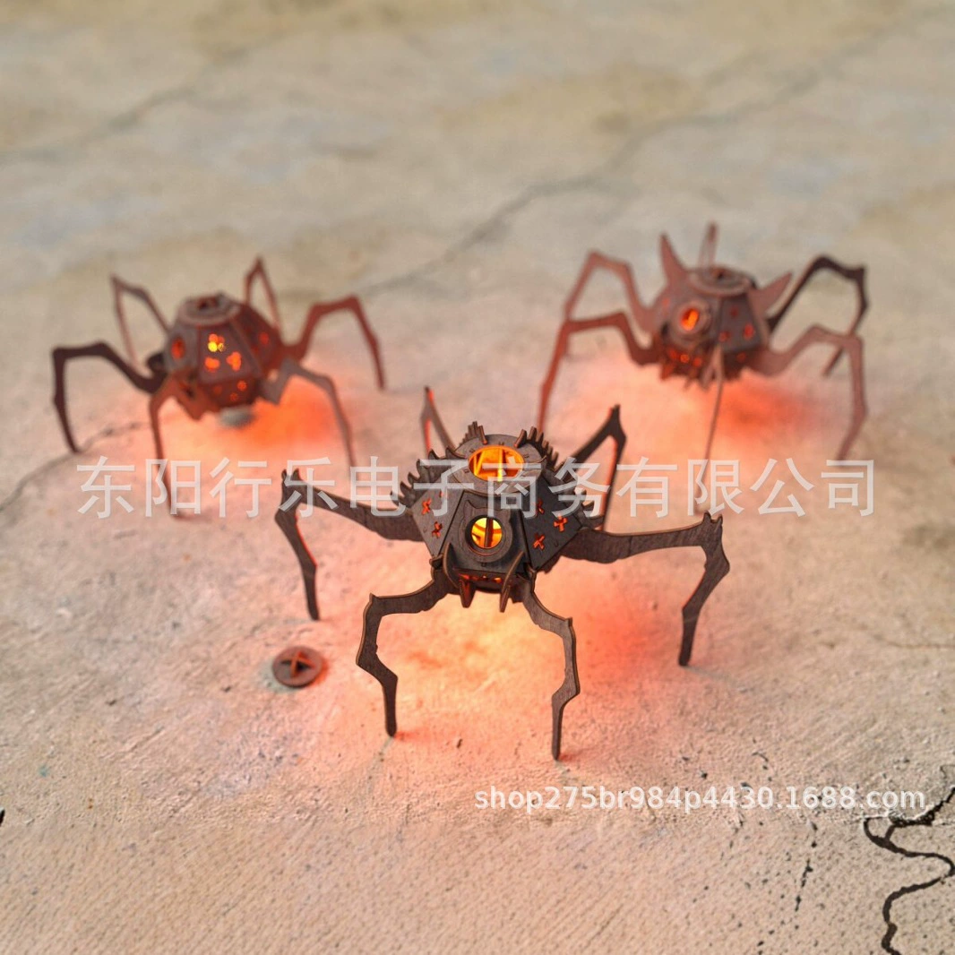 Новинка для трансграничной торговли: набор для творчества «Паучий фонарик», украшения на Хэллоуин, стереофонический деревянный паук