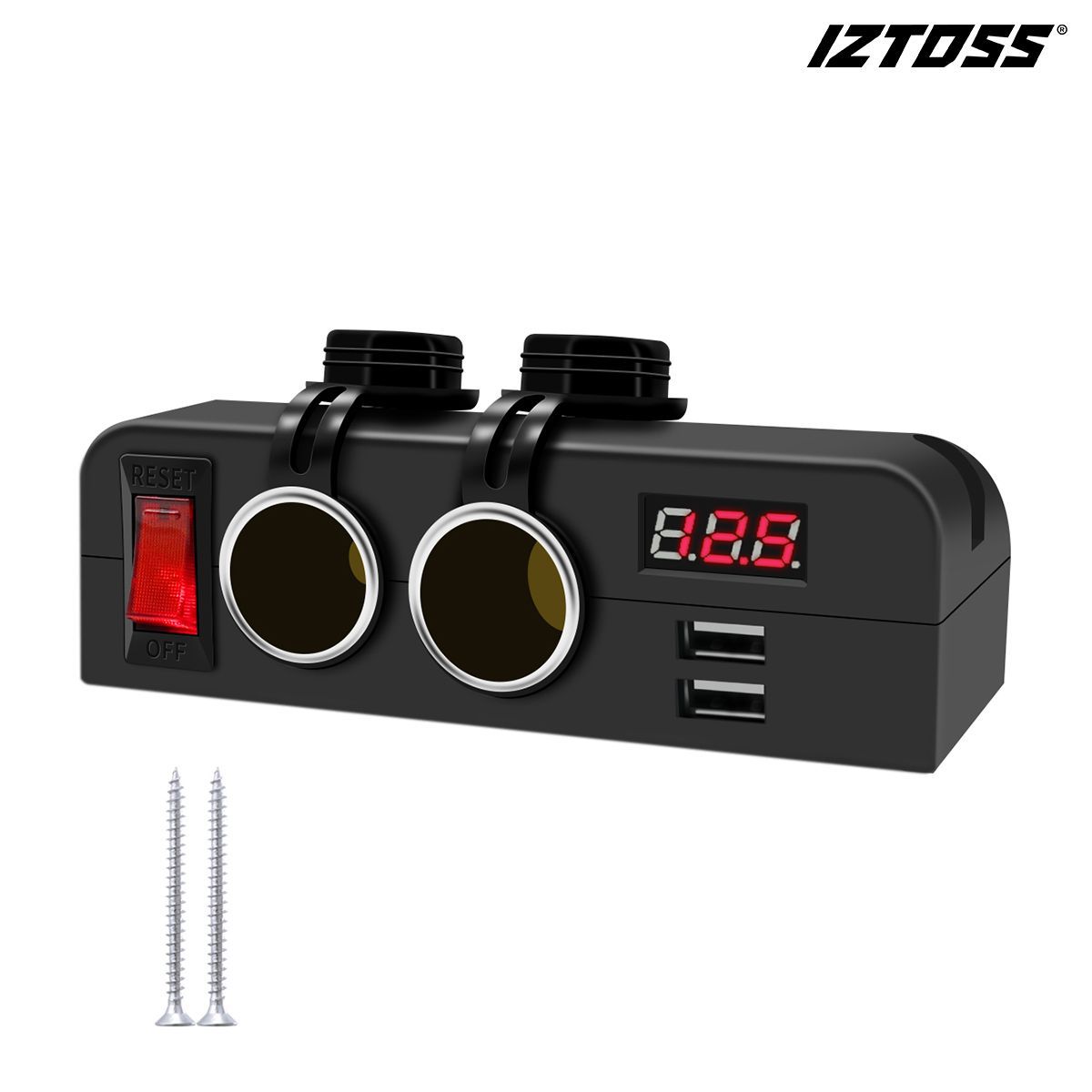 12/24 VCar And RVModified Car Charger Voltmeter Power Base Function Three-in-one