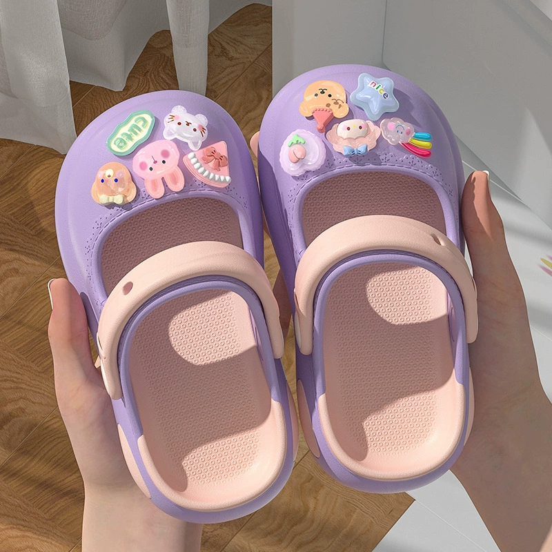 Детские шлепанцы Летний мультфильм милая девушка носит на улице