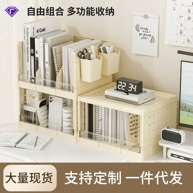 Desktop Multi-Layer Bookshelf Organizer, Multi-function Plastic Shelf for Students & Dorms, 2–3 Layers