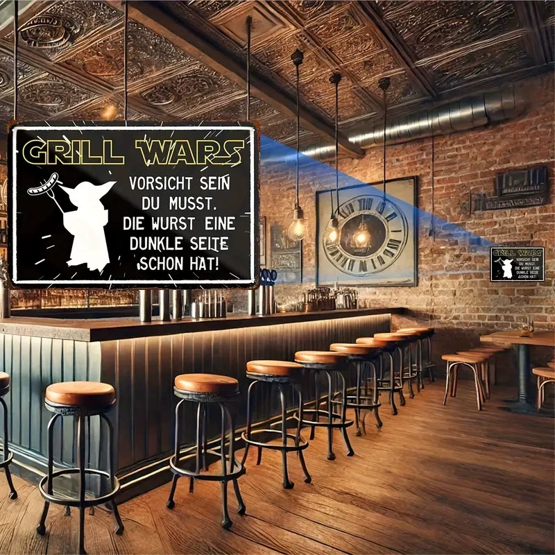 Американский ретро бар, жестяная подвеска с рисунком, забавная война на барбекю, английские украшения, украшения для украшения двора на открытом воздухе