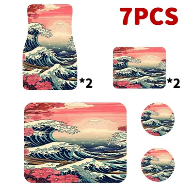 Car-Specific Cup Mats, Seven-Piece Set, Universal Foot Pad - q17
