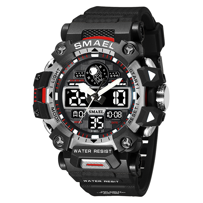 Smael Smar 8078 astronauta deportes al aire libre reloj de aleación de los hombres fresco impermeable función reloj electrónico