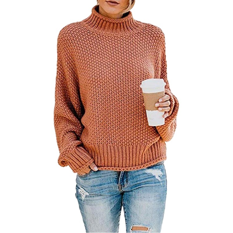Suéter más vendido en Amazon para mujer, otoño-invierno 2026, nuevo suéter holgado de cuello alto, estilo europeo y americano, talla grande para mujer