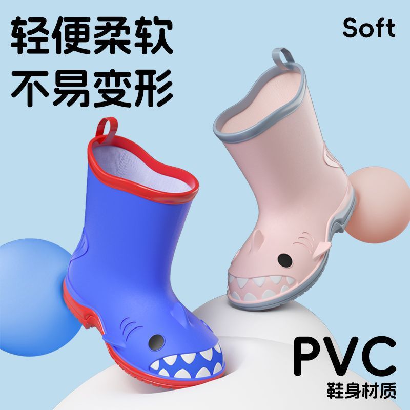 New Cartoon Kidsren's Water Shoes and Water Boots for Kidsren 6 to 12 Years Old Boys and Girls Baby Kindergarten Rain Boots Fleece-Lined Winter