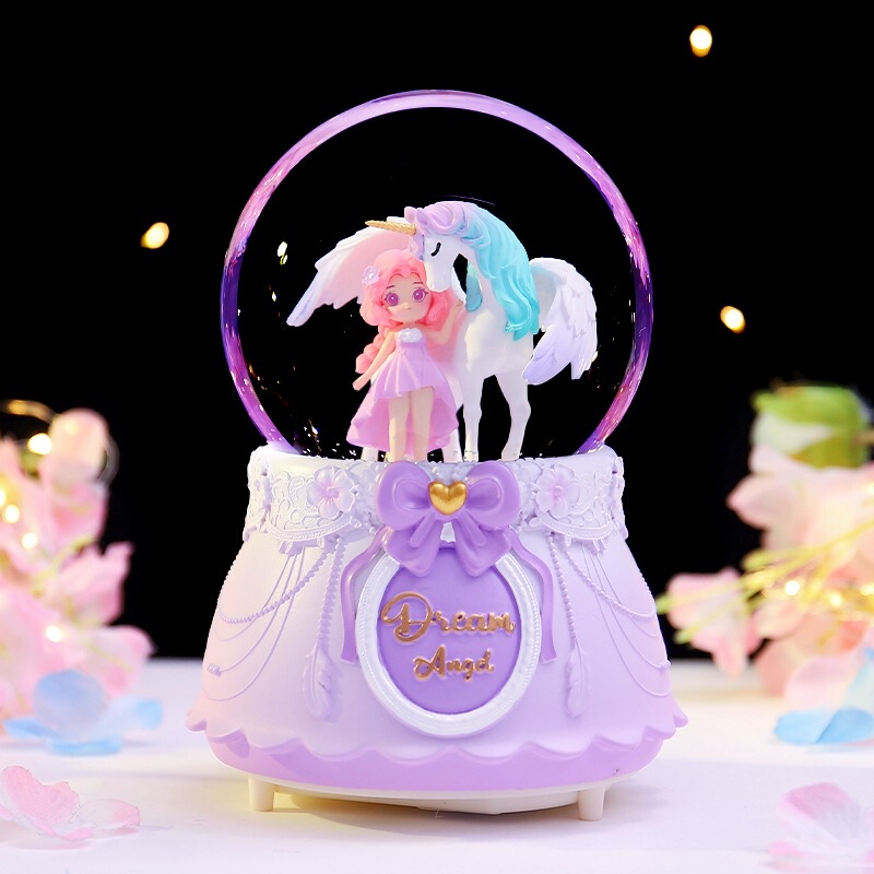 卡通水晶球发光小夜灯星空情书家居桌面摆件儿童生日礼物小礼品|undefined