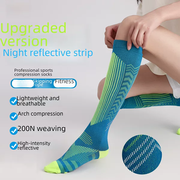 Maxx Professional Compression Socks for Sports, Fitness, Running, Compression Calf Socks with Reflective Stripes for Night Cycling