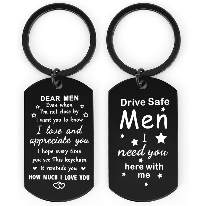 Stainless Steel Keychain Drive Safe, Safe Driving, Gift for Boyfriend, Couple Stainless Steel Keychain