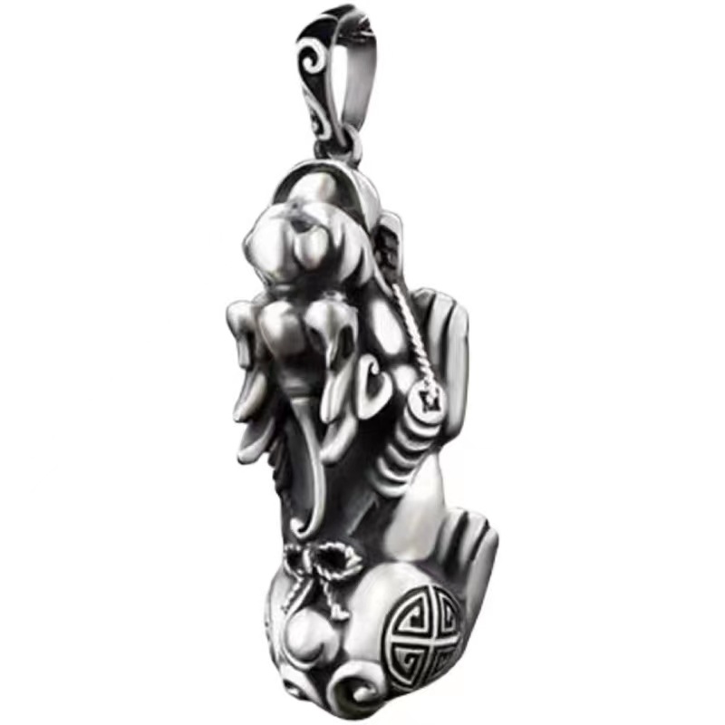PAPPAS LUCKY LUCKY PENDANT 남성과 여성 목걸이 복고풍 패션 성격 트렌디 한 횡포 펜던트 솔리드