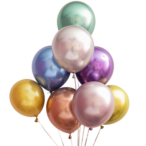 1.8克10寸金属气球金铬色圆形气球婚庆生日派对布置装饰气球批发
