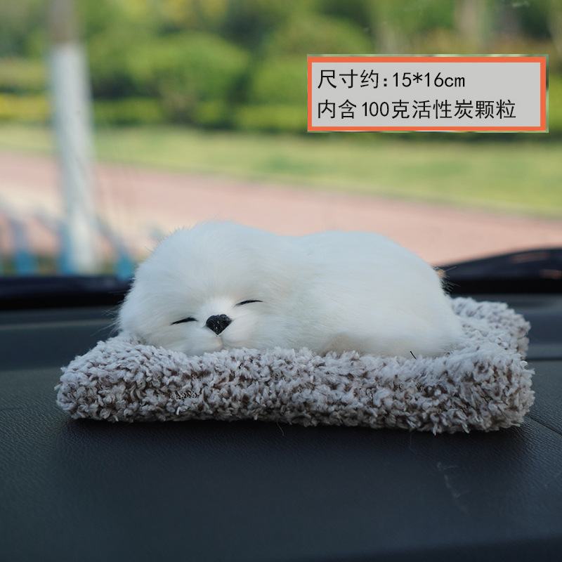 Llamará bolsa de carbón de bambú, simulación de perros, gatos, adornos para el hogar, adornos para el hogar, juguetes de peluche lindos, purificación de aire para automóviles.